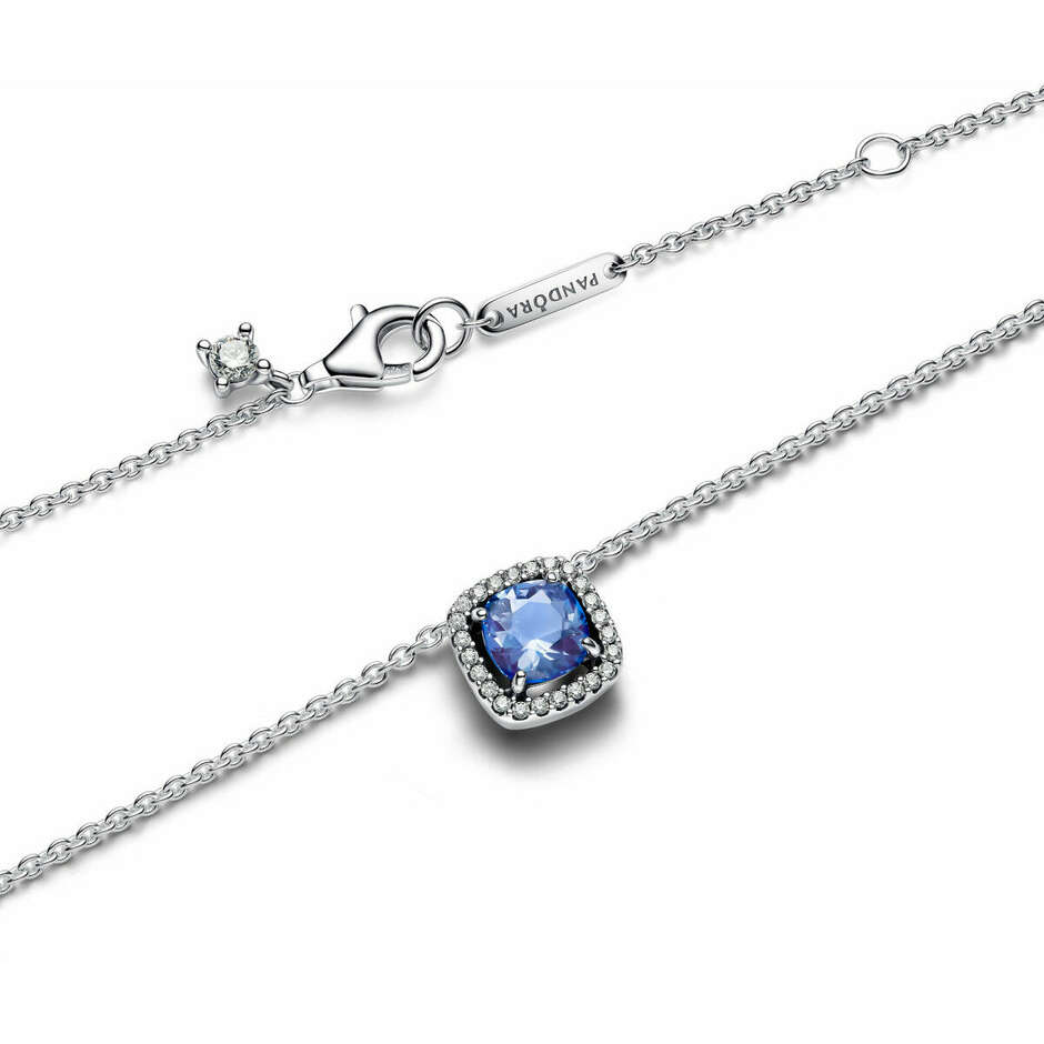 Pandora Square Blue Light Point Necklace