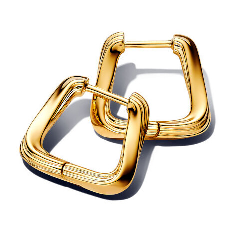 Pandora Square Hoop Earrings Wrap Line