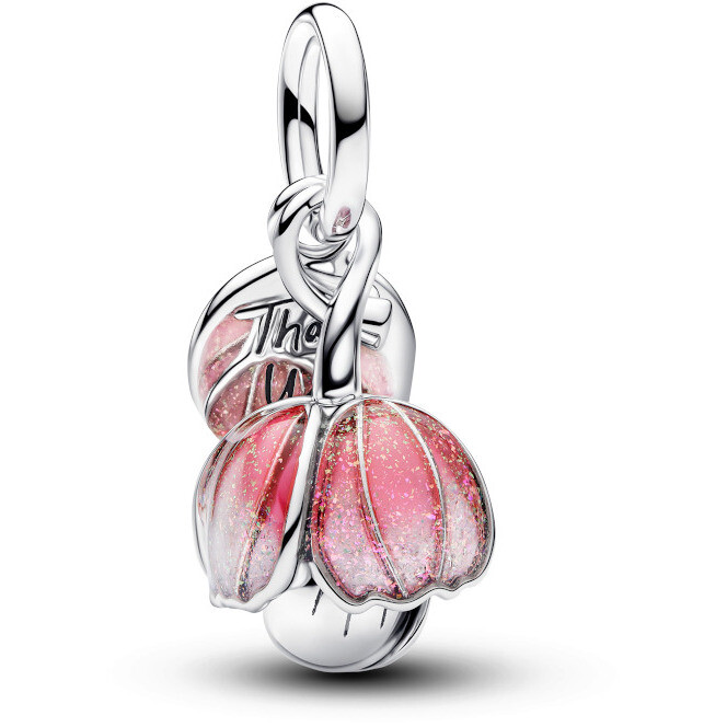 Pandora "Thank You" Flower Pendant Charm in Silver