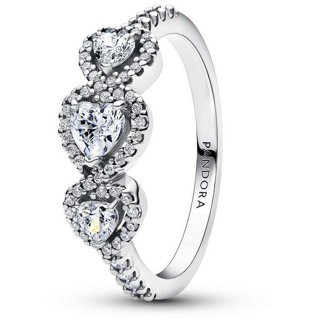 Pandora Three Hearts Ring in Silver
