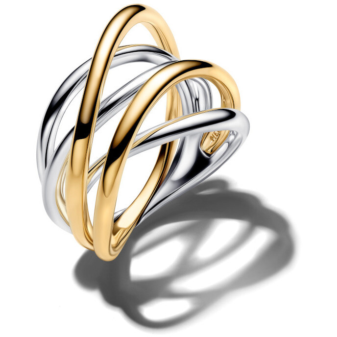 Pandora Two-Tone Intertwined Lines Ring