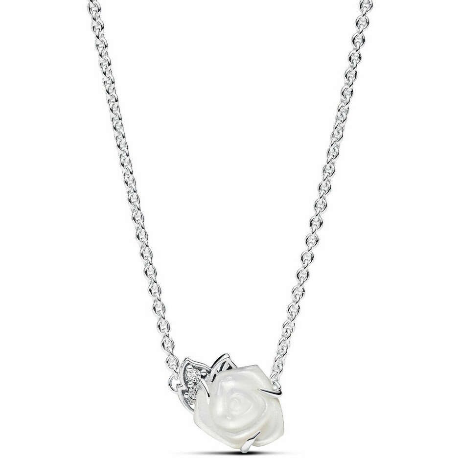 Pandora White Rose Necklace