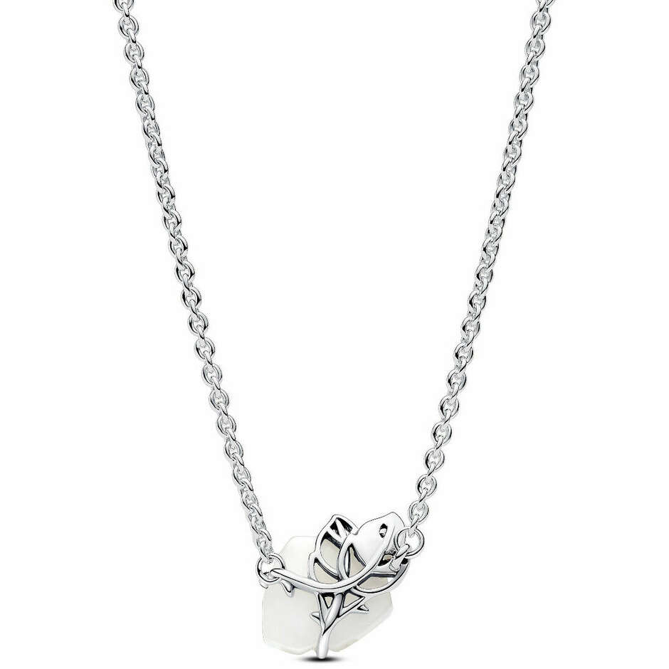 Pandora White Rose Necklace