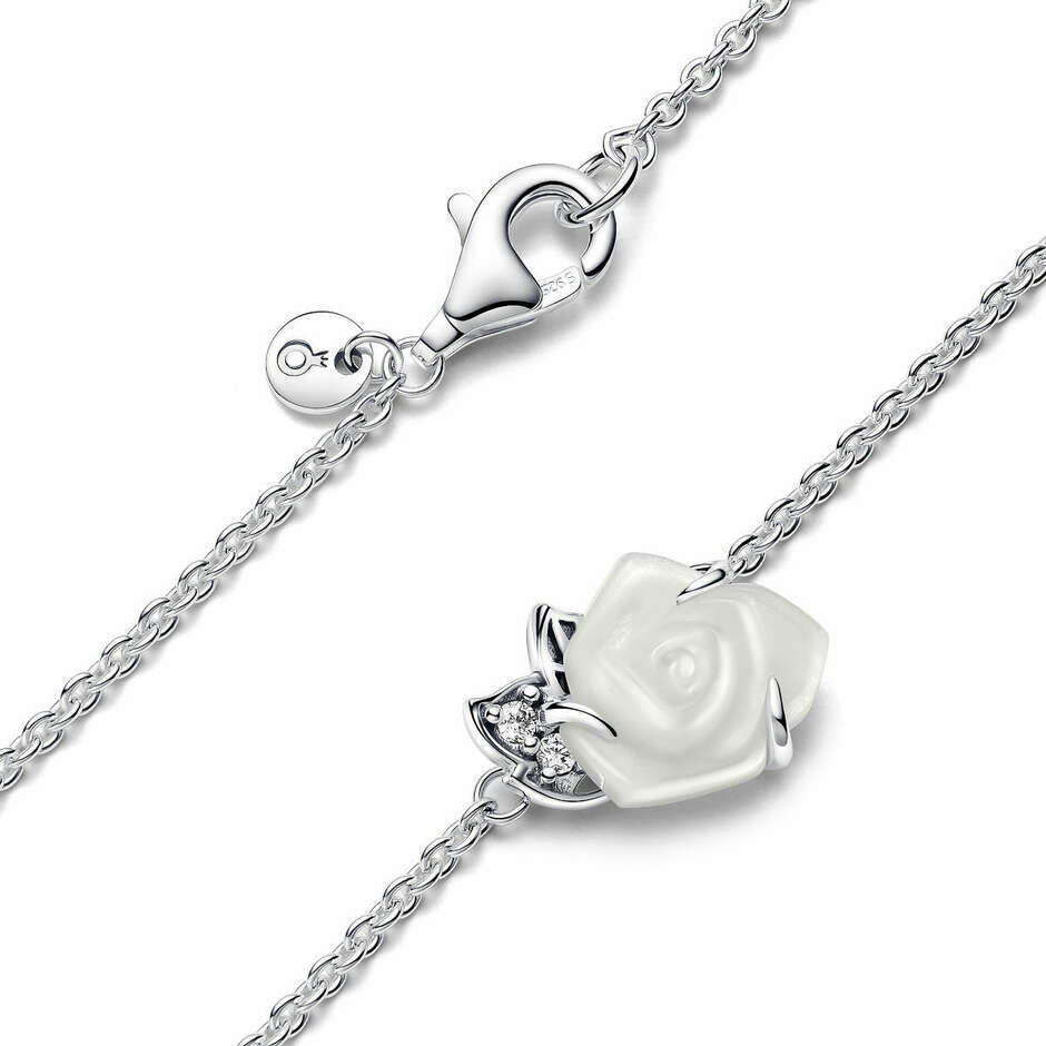 Pandora White Rose Necklace