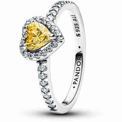 Pandora Yellow Embossed Heart Ring