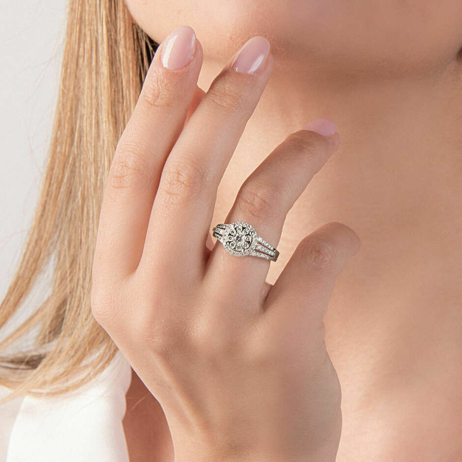 Pave Mirco Visconti ring in white gold and diamonds