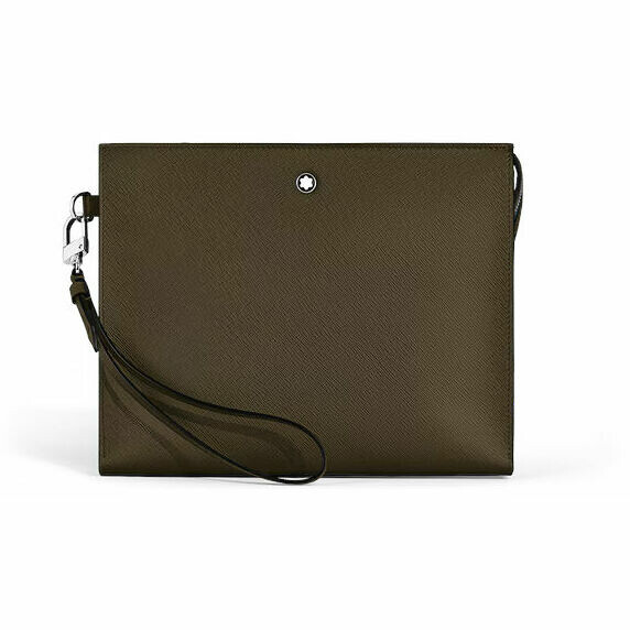 Pochette a mano Montblanc Sartorial in pelle Kaki