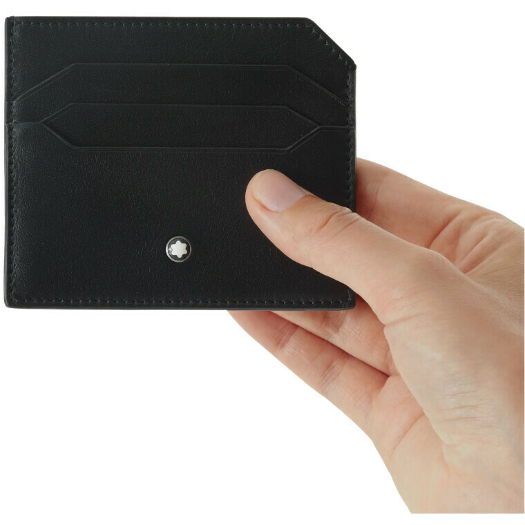 Porta carte di credito in pelle nero 6 scomparti Montblanc Meisterstuck
