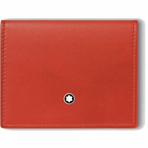 Porta carte di credito Montblanc 4 scomparti in pelle rossa