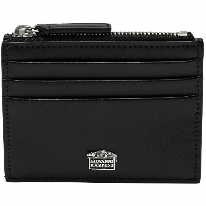 Portacarte Giovanni Raspini con zip in pelle liscia