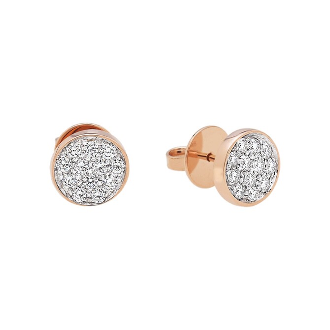 Punto Luce earrings in rose gold and Chantecler Paillettes diamonds