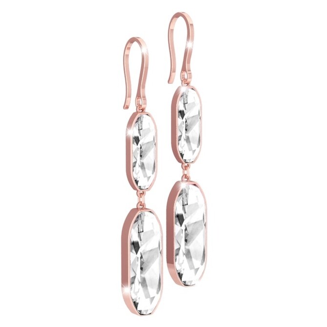 Rebecca Bahamas earrings in gold-plated bronze and white stones