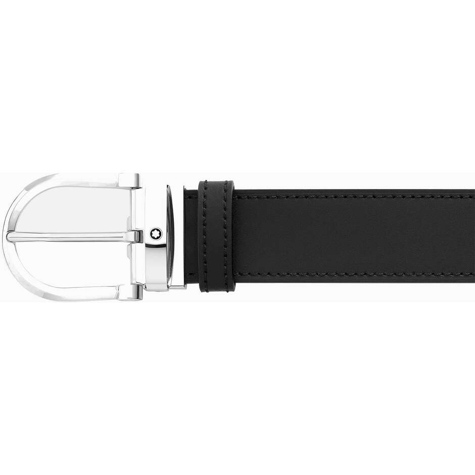 Reversible Montblanc belt in Blue/Black leather