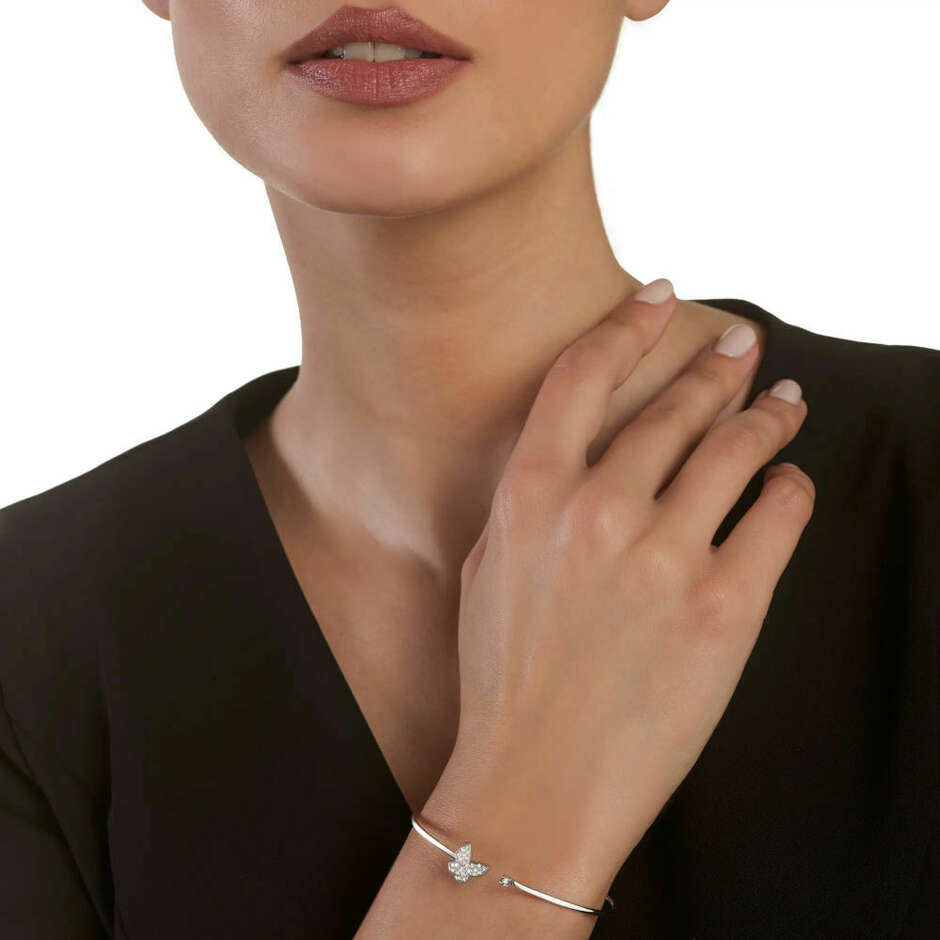 Rigid Salvini Bracelet with Butterfly and Diamonds