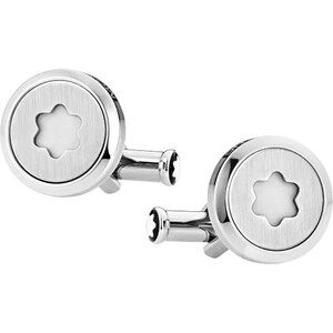 Round Montblanc StarWalker cufflinks in stainless steel with luminous emblem Round Montblanc StarWalker cufflinks in stainless steel with luminous emblem