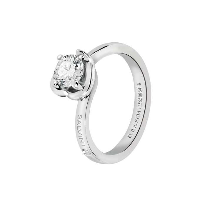 Salvini Abbraccio solitaire ring in white gold with diamond
