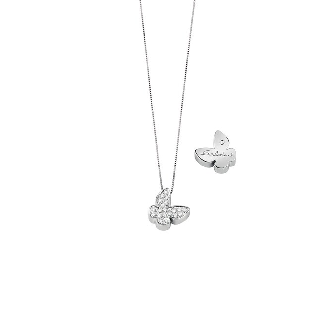 Salvini butterfly necklace in white gold with diamonds