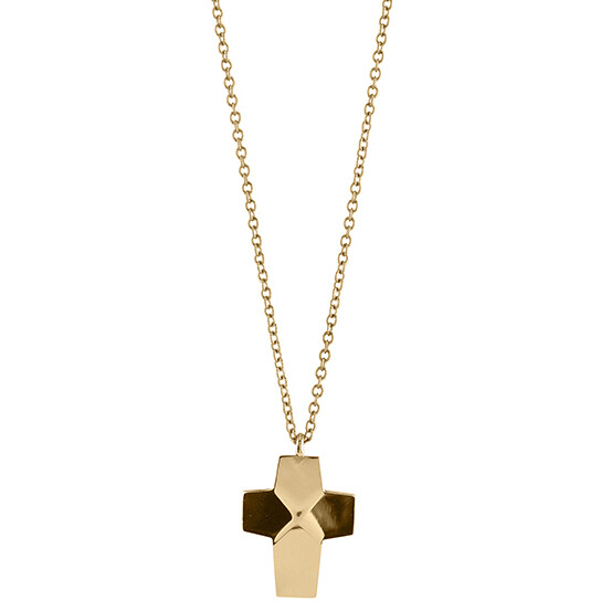 Salvini Croce Rock Medium Necklace in Yellow Gold