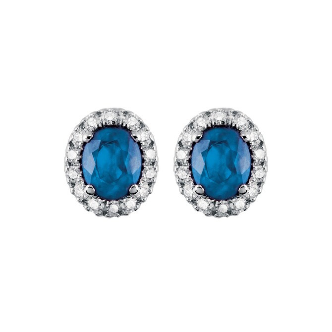 Salvini Dora earrings in white gold with diamonds and sapphire