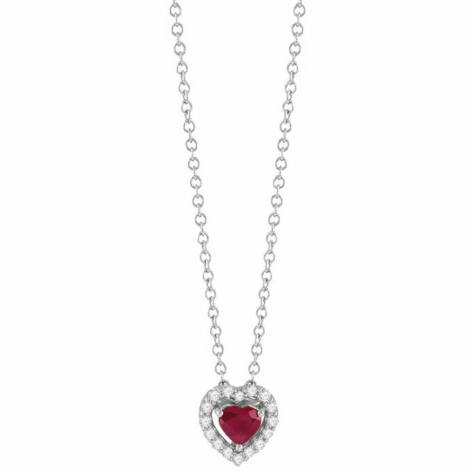 Salvini Dora Heart Necklace in Ruby and Diamonds