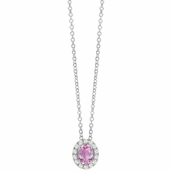 Salvini Dora necklace in white gold with pink sapphire and diamonds