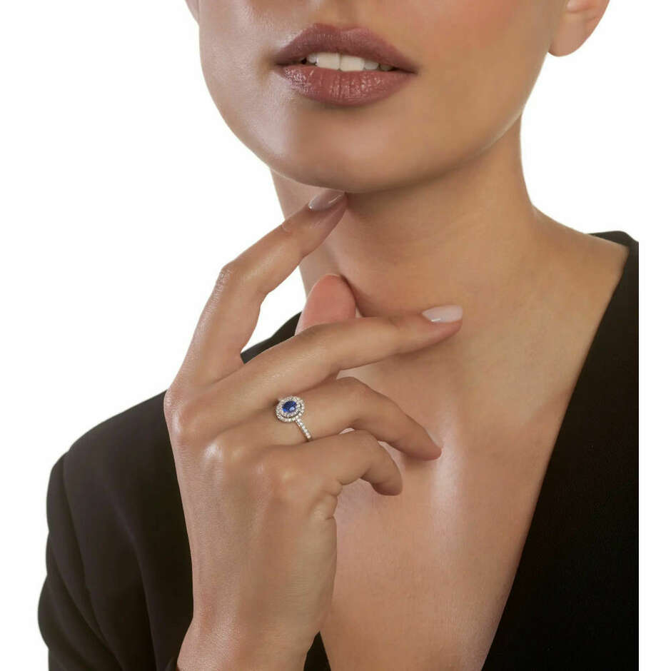 Salvini Dora ring in white gold with diamonds and sapphire