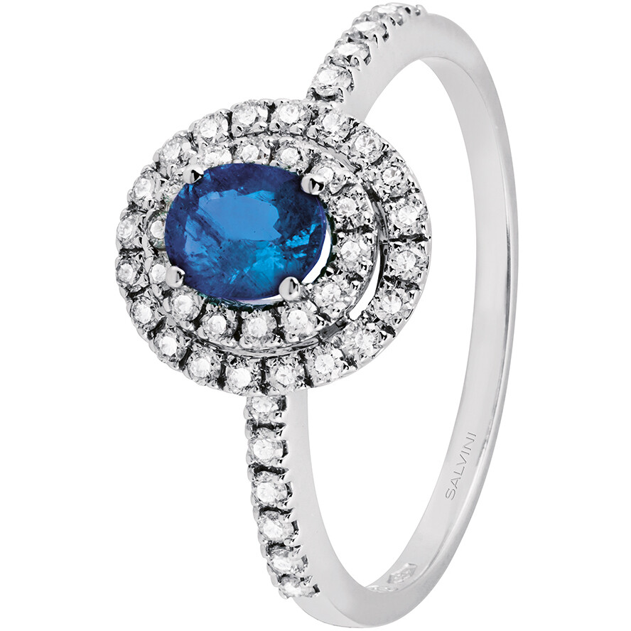 Salvini Dora ring in white gold with diamonds and sapphire