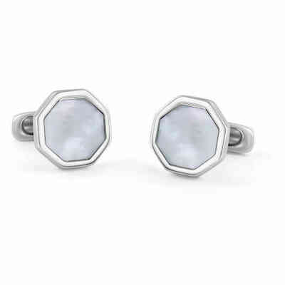 Salvini Equilibrio octagonal cufflinks with mother-of-pearl