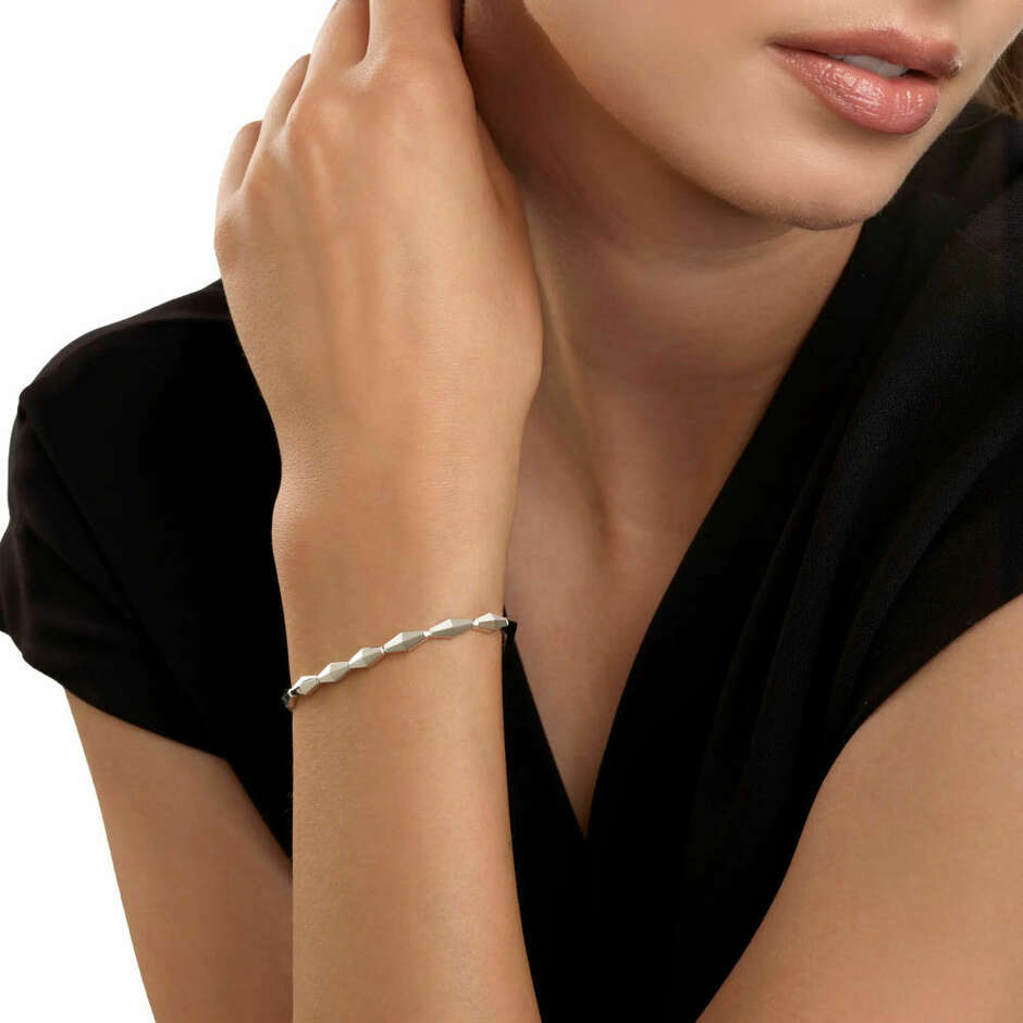 Salvini Eva bracelet in white gold and red hybrid ceramic