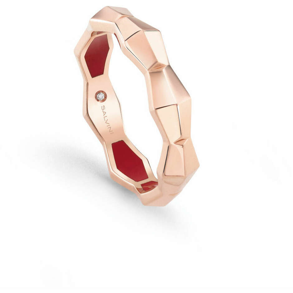 Salvini Eva ring in rose gold enamel and diamond