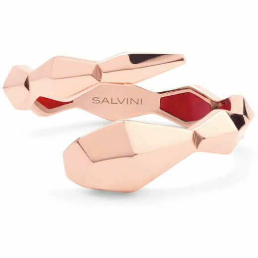 Salvini Eva snake ring in rose gold enamel and diamonds