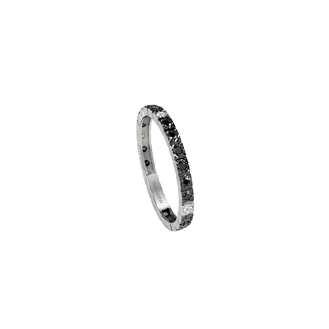 Salvini Girodito ring in white gold with black and white diamonds