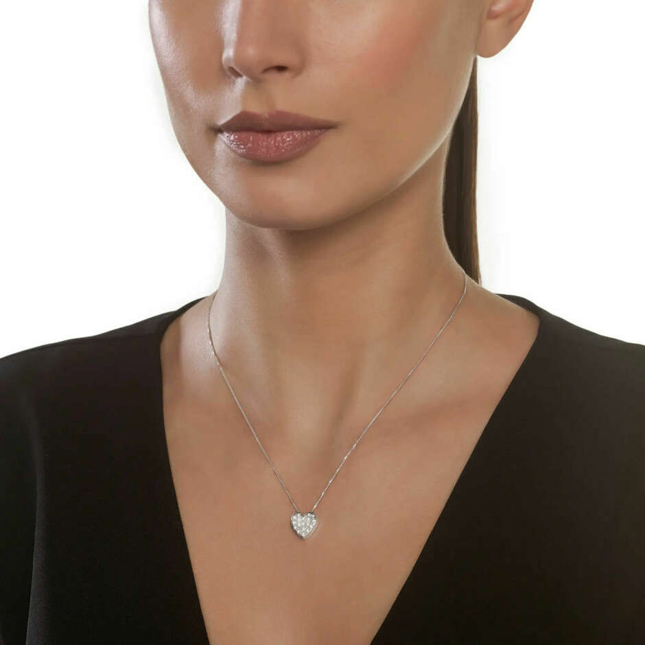 Salvini heart necklace in white gold with diamonds