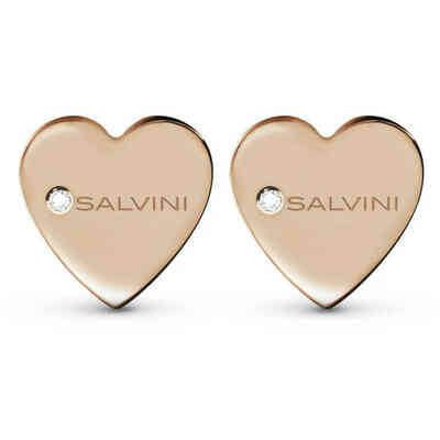 Salvini I Segni heart earrings in rose gold with diamonds Salvini I Segni heart earrings in rose gold with diamonds