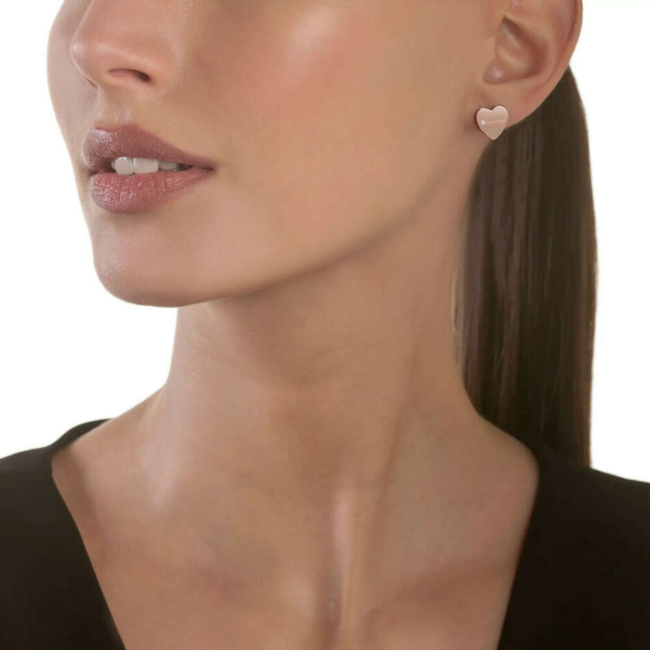 Salvini I Segni heart earrings in rose gold with diamonds