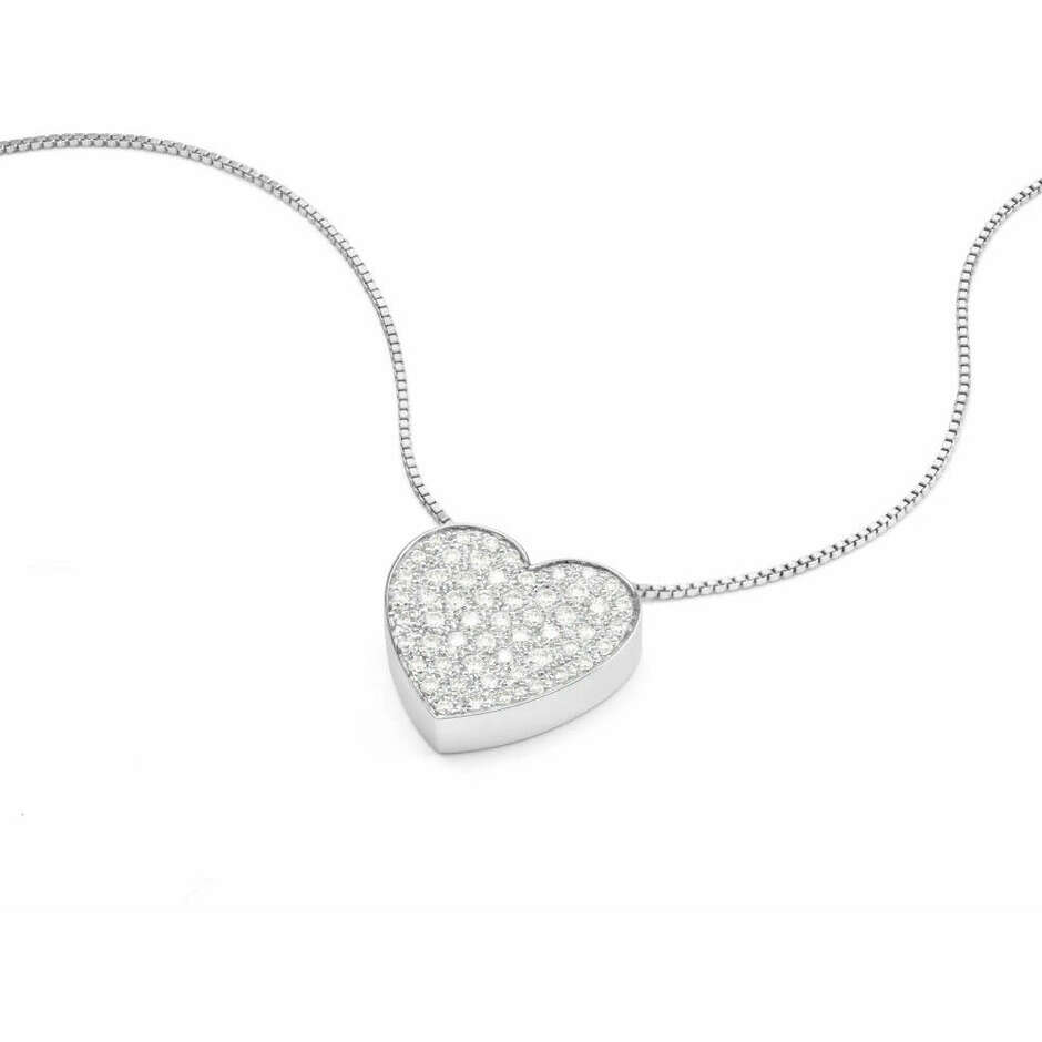 Salvini I Segni Maxi Heart Necklace with Diamond Pave