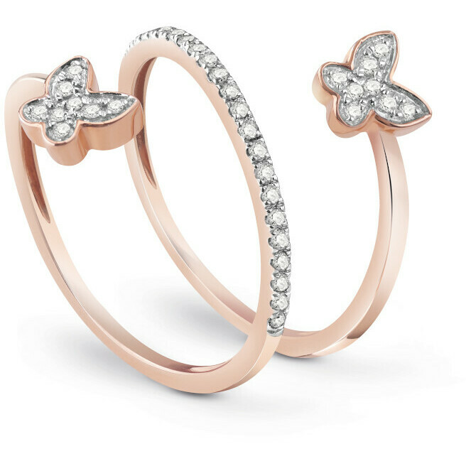 Salvini I Segni ring with butterflies in rose gold and diamonds