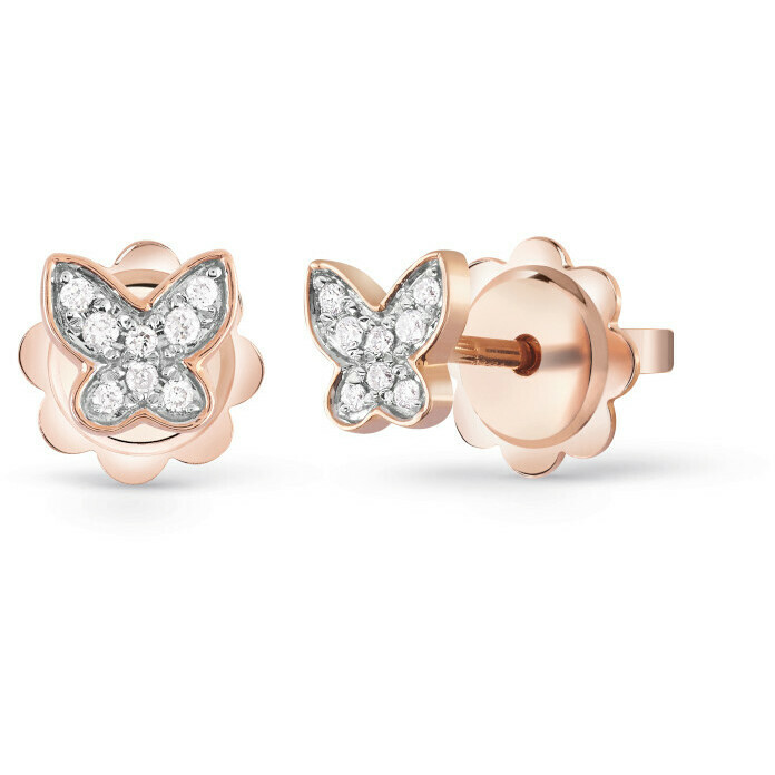 Salvini I Segni single butterfly earring in rose gold and diamonds