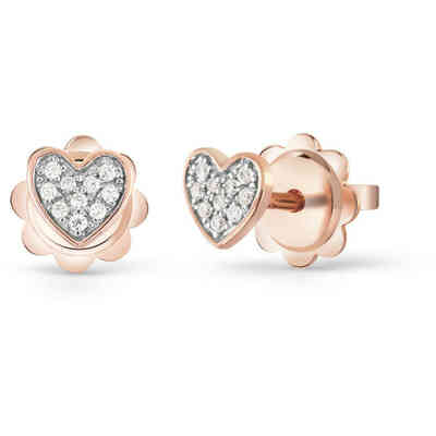 Salvini I Segni single heart earring in rose gold and diamonds Salvini I Segni single heart earring in rose gold and diamonds