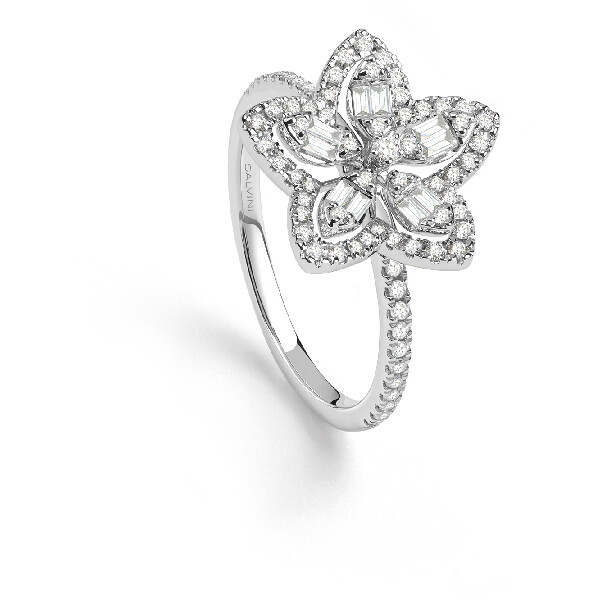 Salvini Magia Garden flower-shaped ring in white gold and diamonds