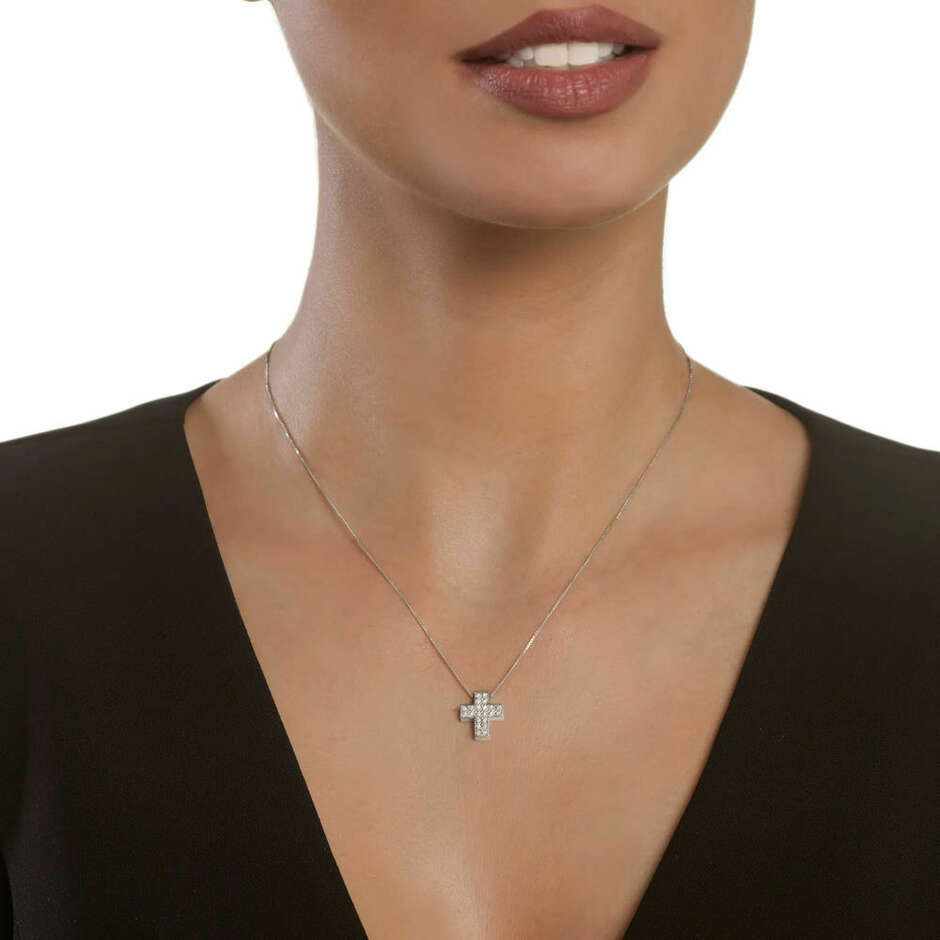 Salvini Necklace I Segni Medium Cross with Diamonds
