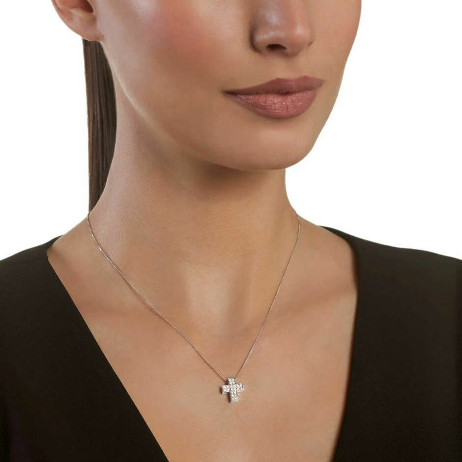 Salvini Necklace I Segni Medium Cross with Diamonds