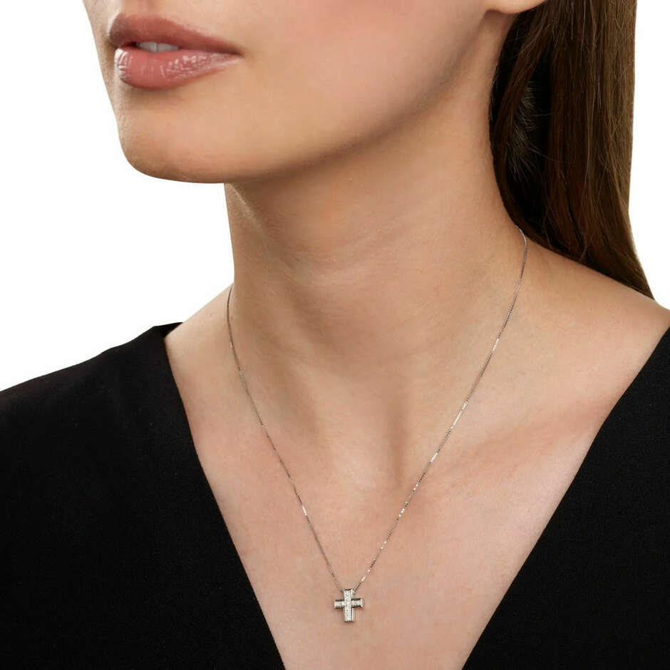 Salvini Necklace I Segni Small Cross with Diamonds
