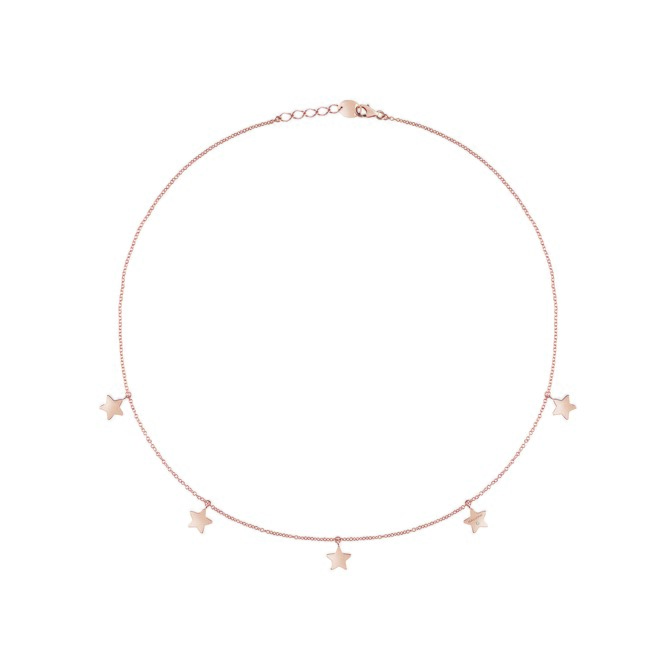 Salvini necklace in 9 KT rose gold with diamond and pendant stars