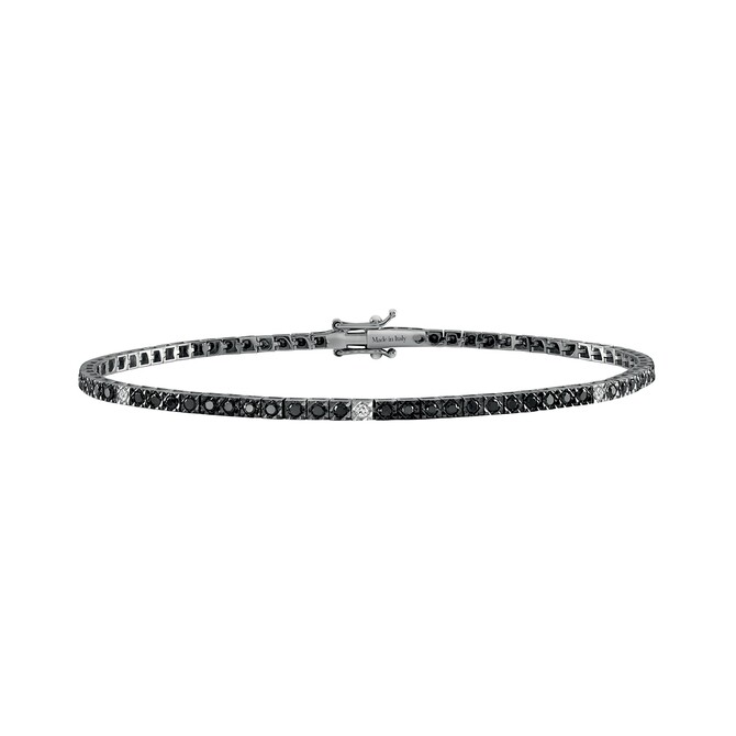 Salvini tennis bracelet in white gold with white diamond and black diamond