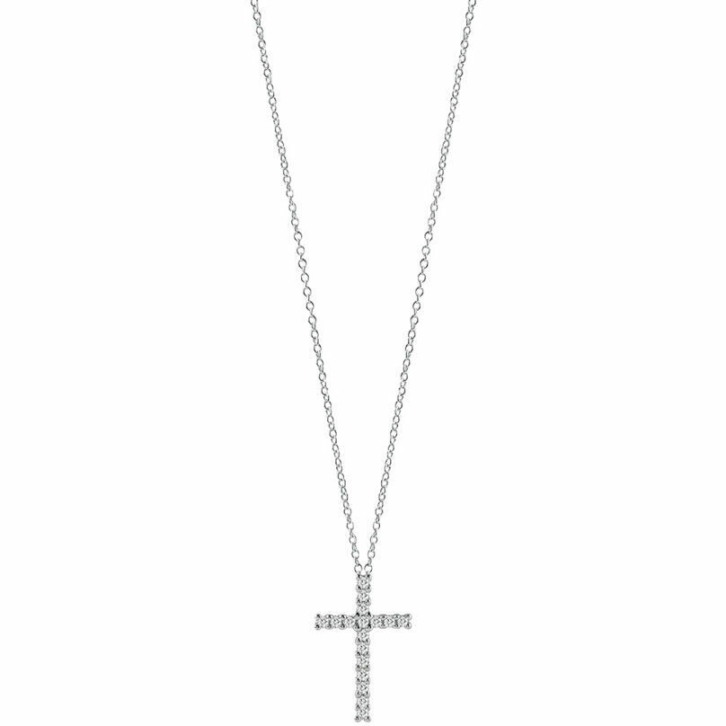 Salvini Virginia necklace in white gold and diamonds with cross pendant