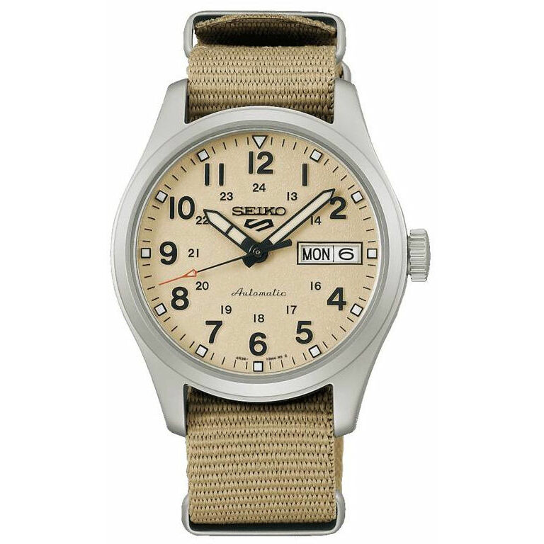 Sports Automatic military watch beige dial 36mm