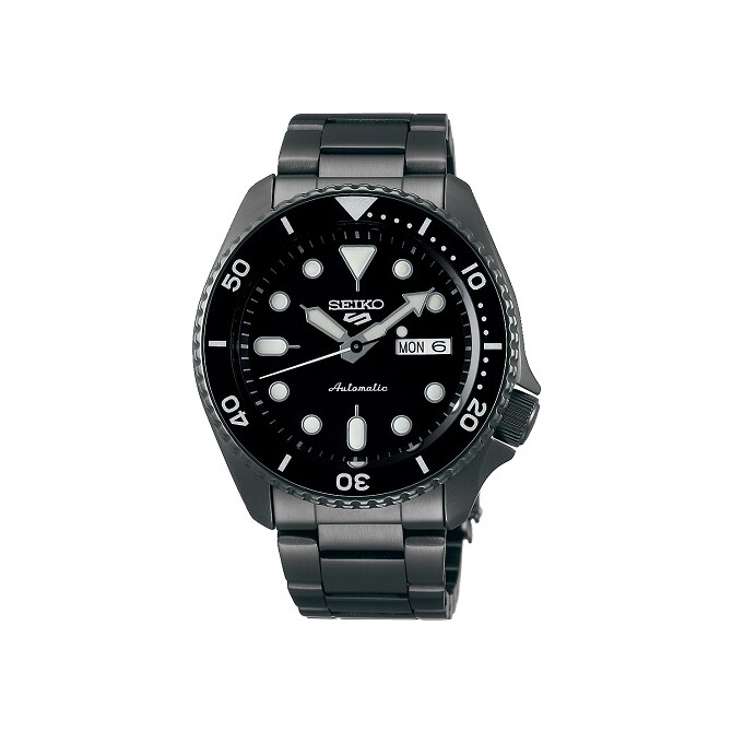 Seiko 5 Sports Automatic Watch in Black Steel
