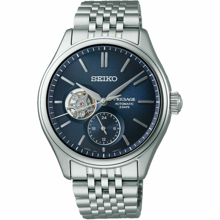 Seiko Presage Classic Open heart Blue watch