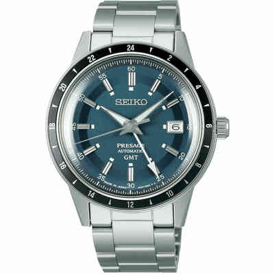 Seiko Presage Style 60 GMT automatic steel watch Seiko Presage Style 60 GMT automatic steel watch